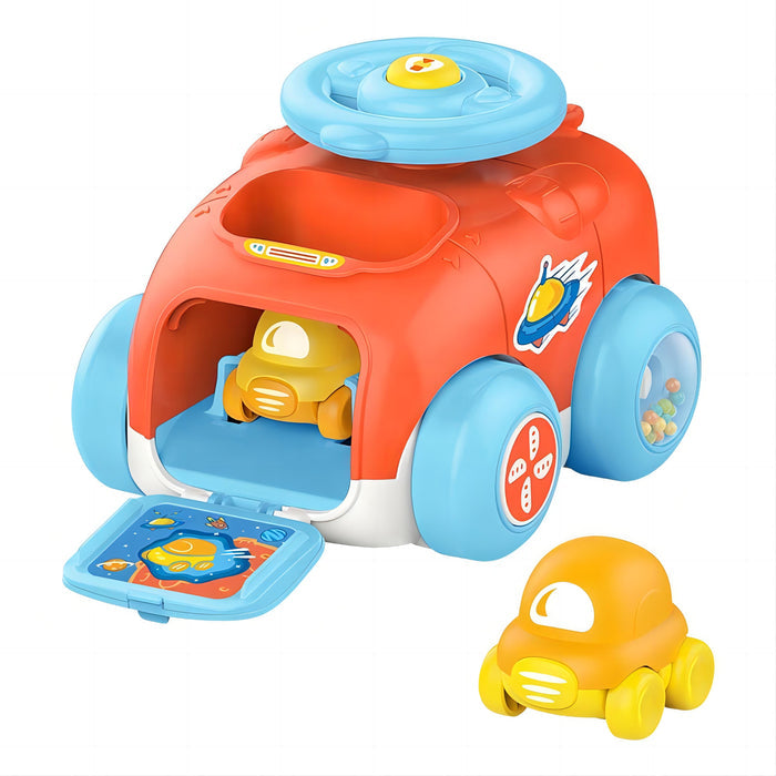 3-in-1 Fun Flick & Go Car Set – No Battery, No Winding, Easy-Grip Baby Toy with Bidirectional Glide & Compact Storage 18 Months + - Little Kooma