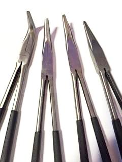 4 PC. Long Reach Pliers Set, Straight, 90, 45, 30 Degree