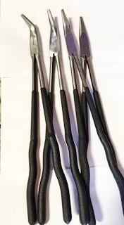4 PC. Long Reach Pliers Set, Straight, 90, 45, 30 Degree