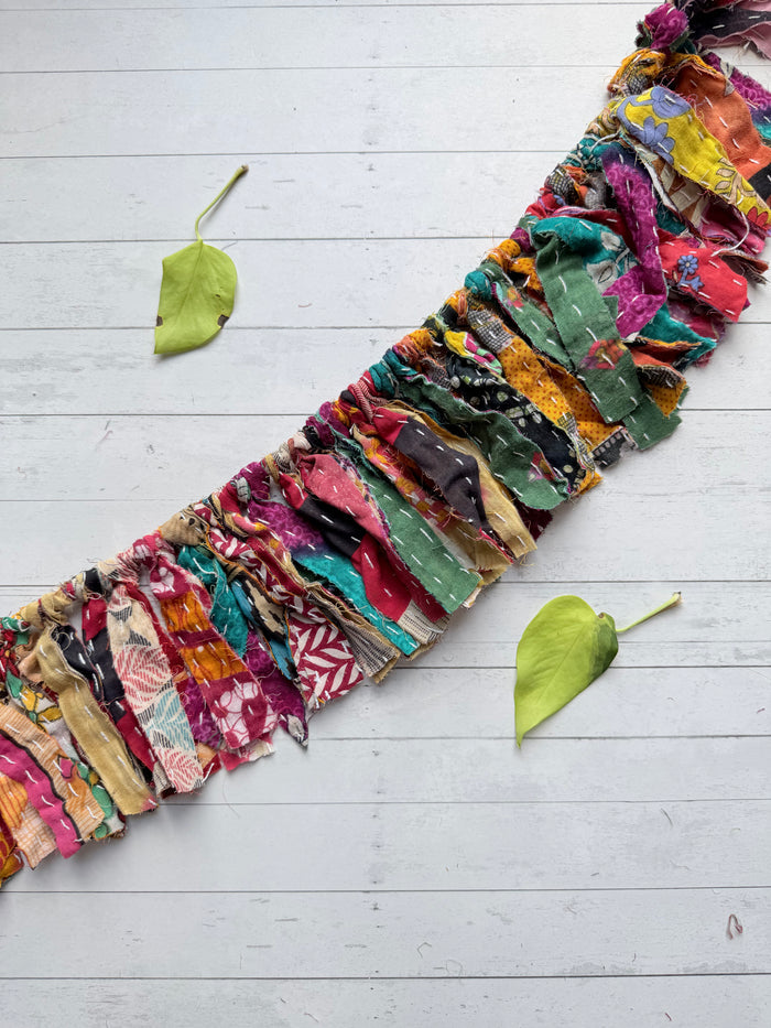 Small Saree Boho Fringe Wall Hanging Garland - Fair Trade Made -Final Sale