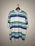 Par Four polo — white/blue/green (XL)