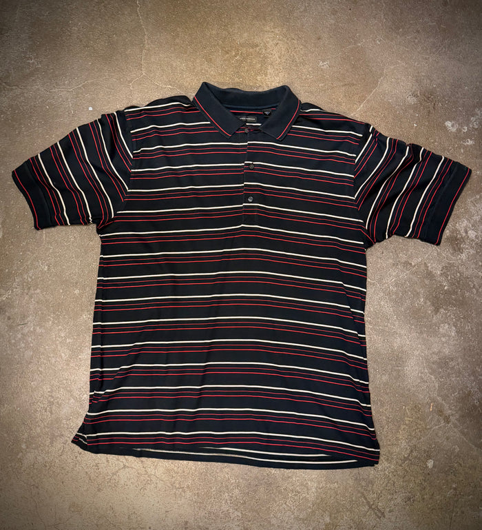 Greg Norman striped polo — black (XL)