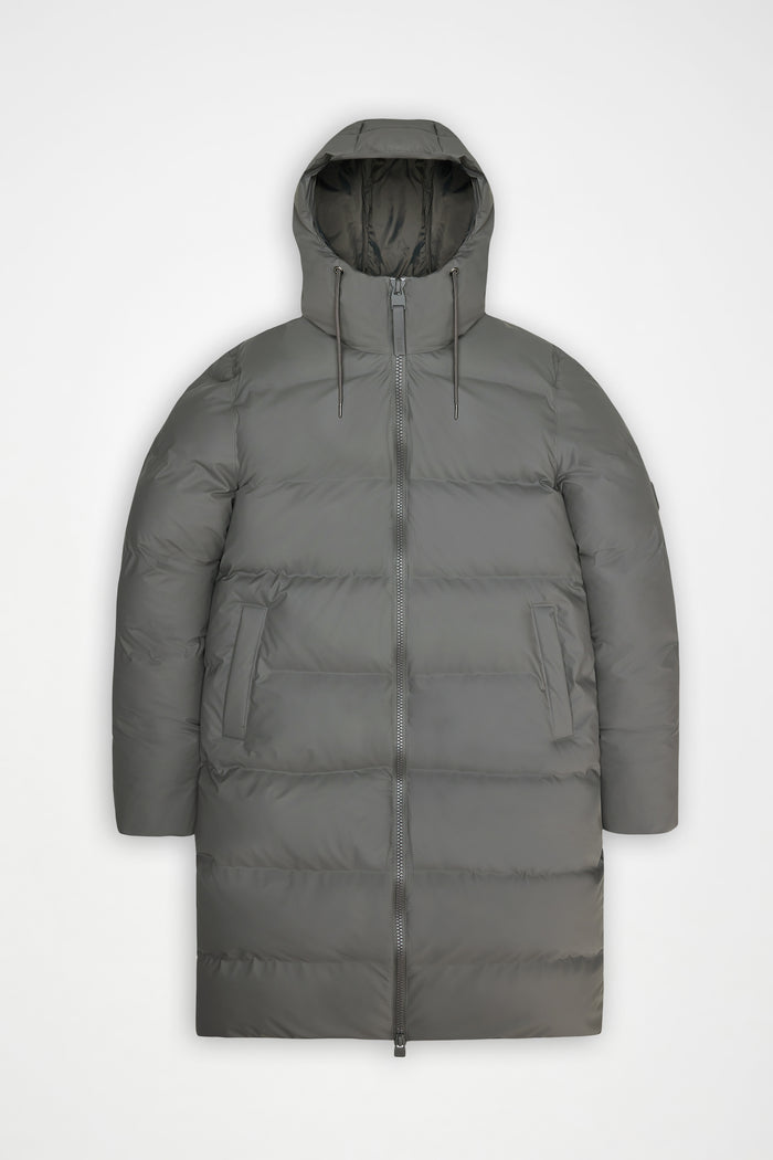 RAINS Alta Longer Puffer Jacket Grey Jacket