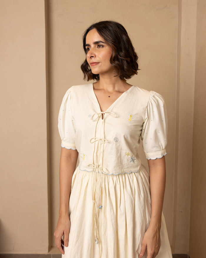 Ari Top and Skirt Set (Beige)