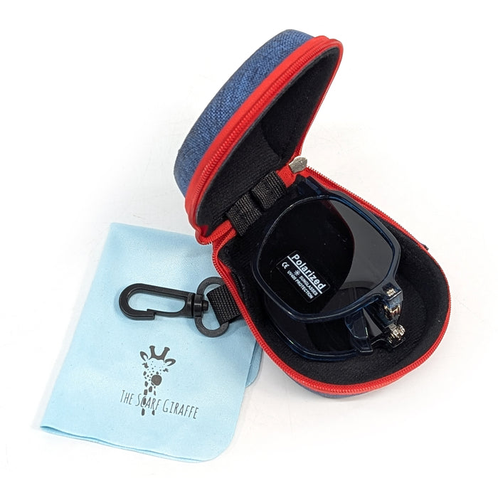 Astrae - Shiney Foldable Sunglasses (with Case & Cleaner) - Black