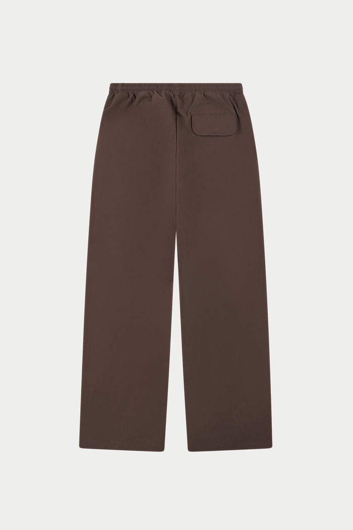 BARREL LEG SHELL TROUSERS - BROWN