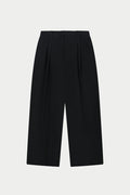 BARREL LEG TAILORED TROUSERS - BLACK