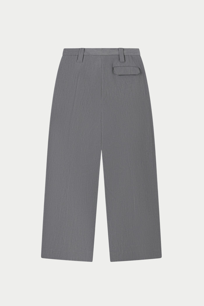 BARREL LEG TAILORED TROUSERS - GREY