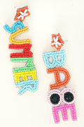 Beaded "Summer Babe" Dangle Earrings