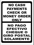 Bilingual No Cash-Checks or Money Orders Only Sign