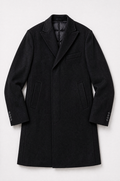 Black Down Filled Wool Overcoat