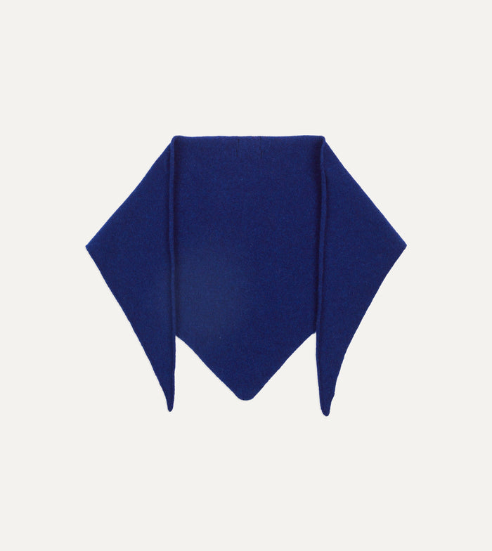 Blue Lambswool Triangle Neck Scarf