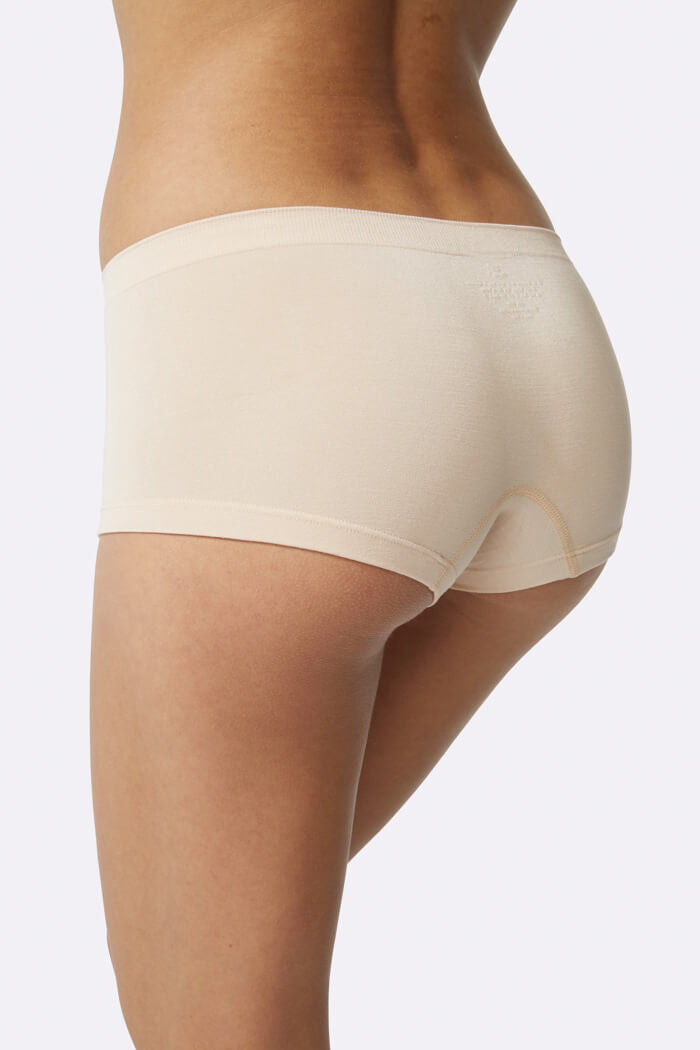 Vegan Organic Women's Boyleg Panties Nude | Bamboo Women's Boyleg Briefs Nude | Natural Ladies' Boyleg Underwear