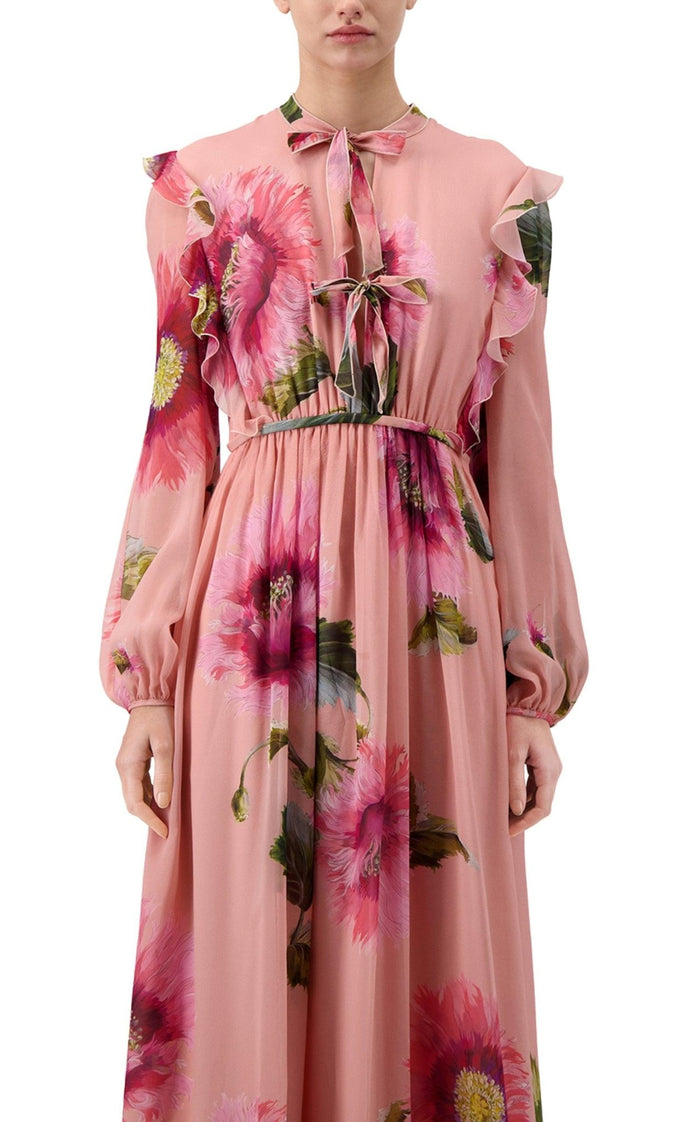 Giambattista Valli Botanic Blow Up - print Silk Georgette Gown - Runway Catalog