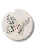 Butterfly Car Coaster with watercolor floral butterfly design from Ardor Boutique