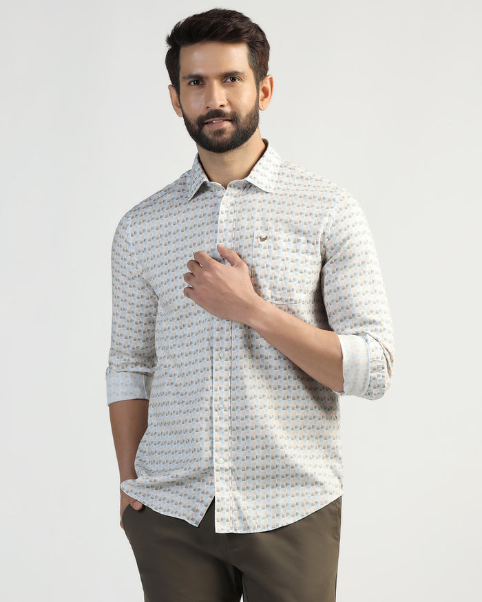 Casual Beige Printed Shirt - Felip