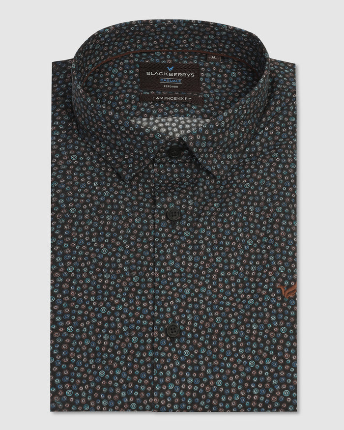 Casual Black Printed Shirt - Ritsu