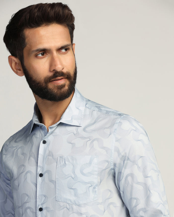 Casual Blue Printed Shirt - Heath