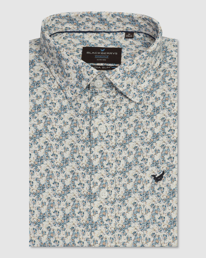 Casual Blue Printed Shirt - Ryder
