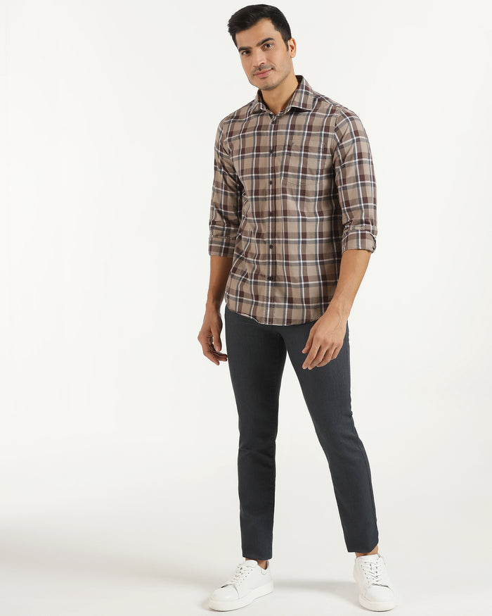 Casual Brown Check Shirt - Jace