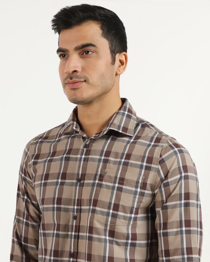 Casual Brown Check Shirt - Jace