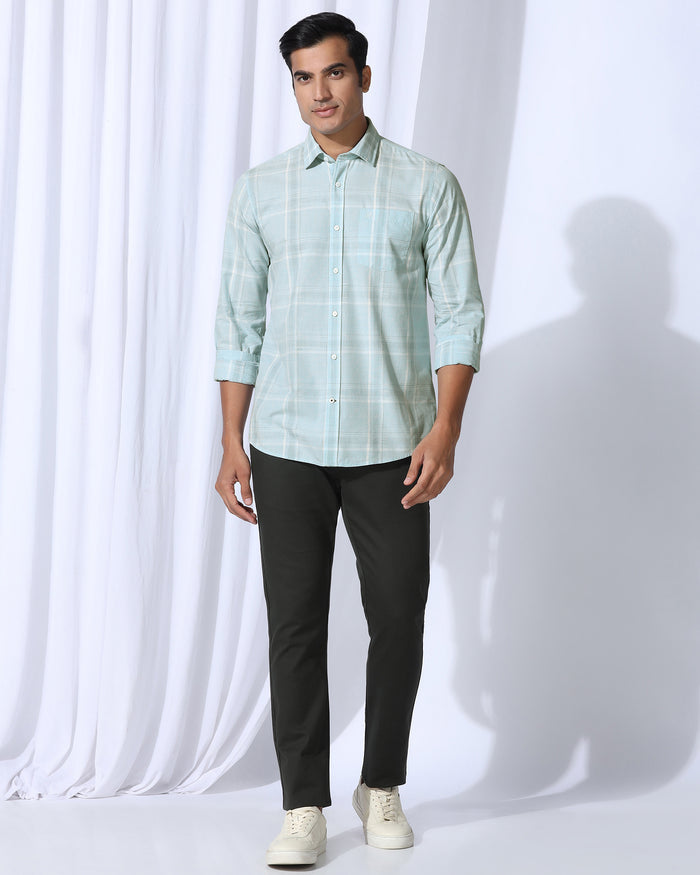 Casual Green Check Shirt - Revon