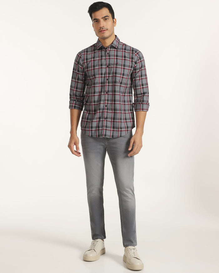 Casual Grey Check Shirt - Jace