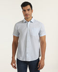 Casual Half Sleeve Blue Stripe Shirt - Marven