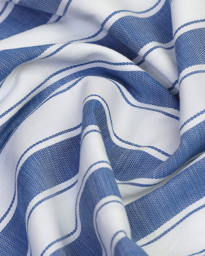 Casual Half Sleeve Navy Stripe Shirt - Delmor