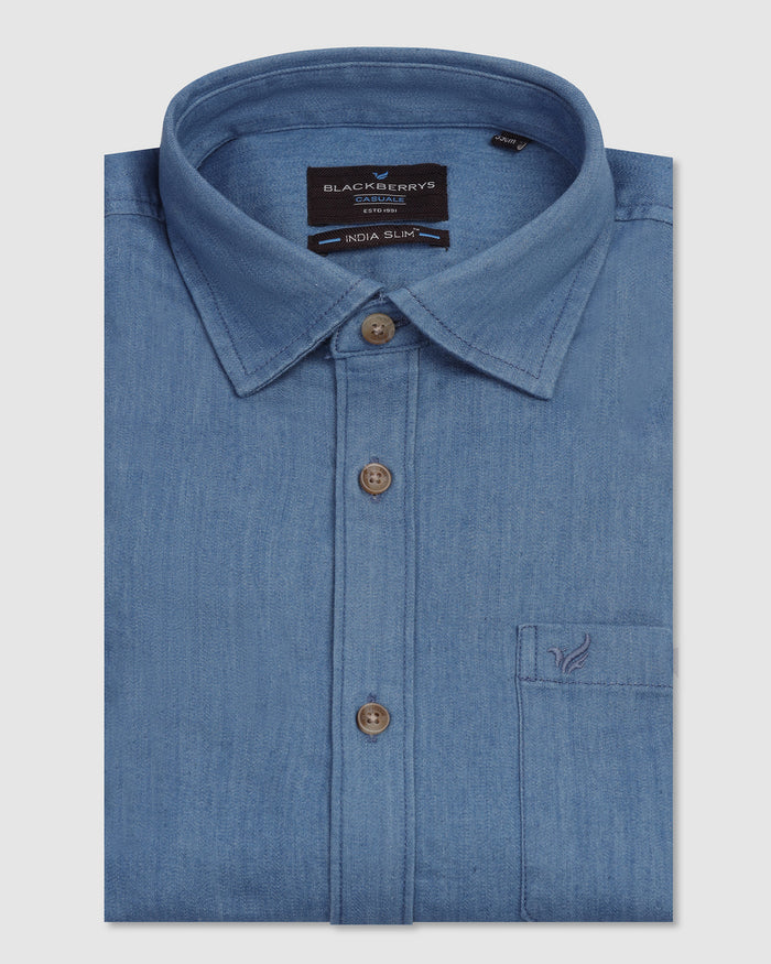 Casual Indigo Solid Shirt - Emmett