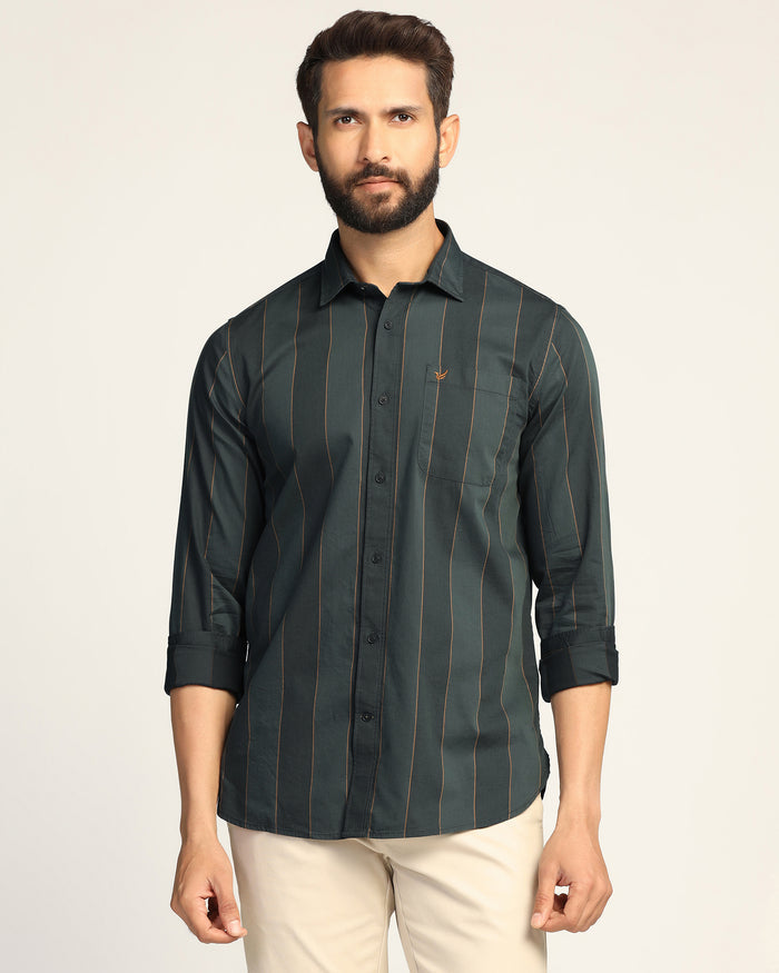 Casual Olive Stripe Shirt - Bunji