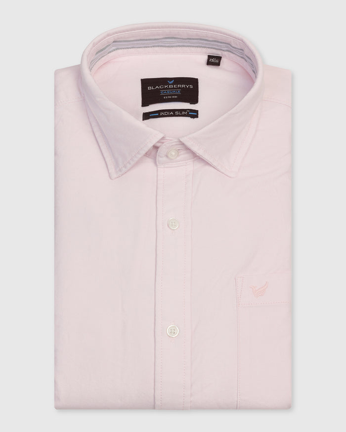 Casual Pink Solid Shirt - Solly