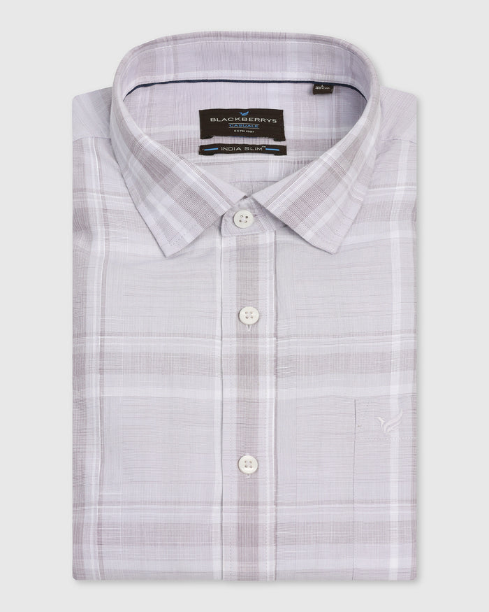 Casual Purple Check Shirt - Revon