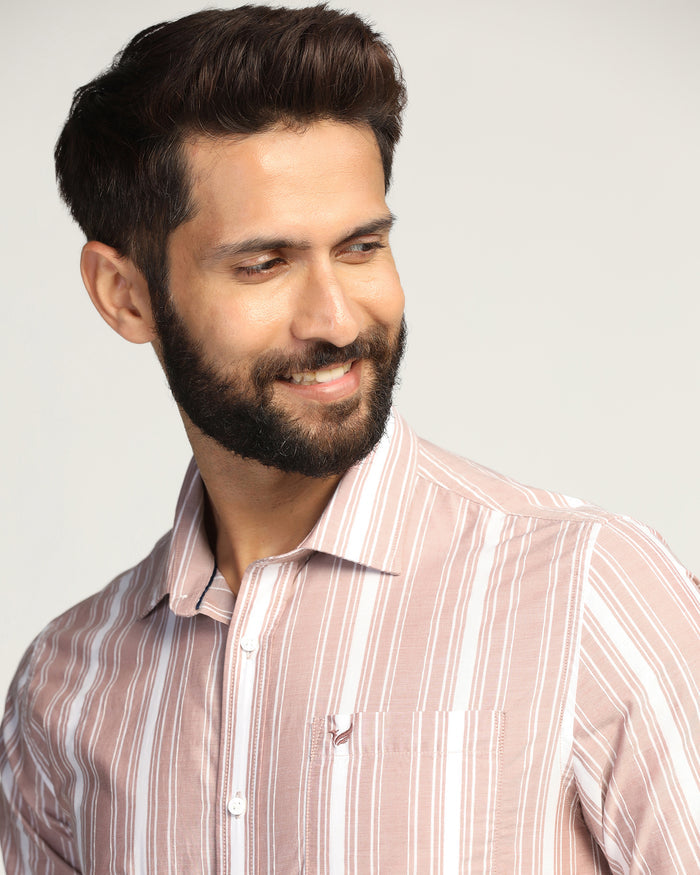 Casual Rust Stripe Shirt - Koben