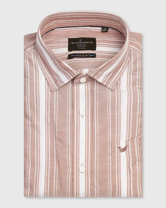 Casual Rust Stripe Shirt - Koben