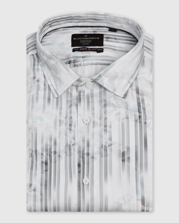 Casual White Printed Shirt - Pacom