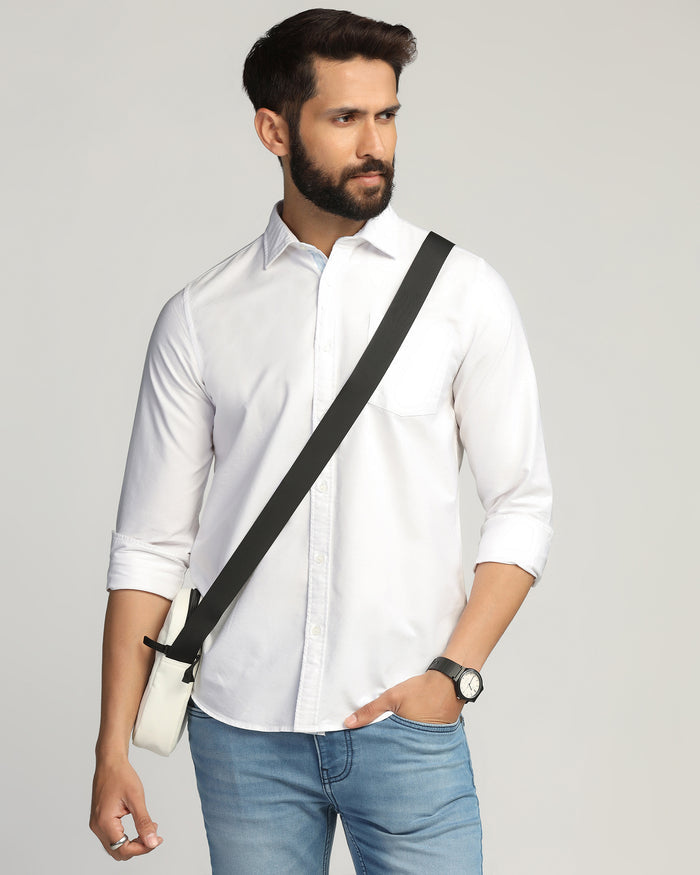 Casual White Solid Shirt - Solly