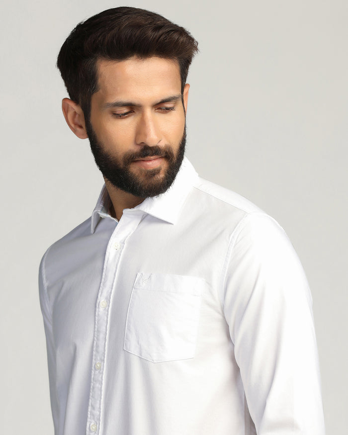 Casual White Solid Shirt - Solly