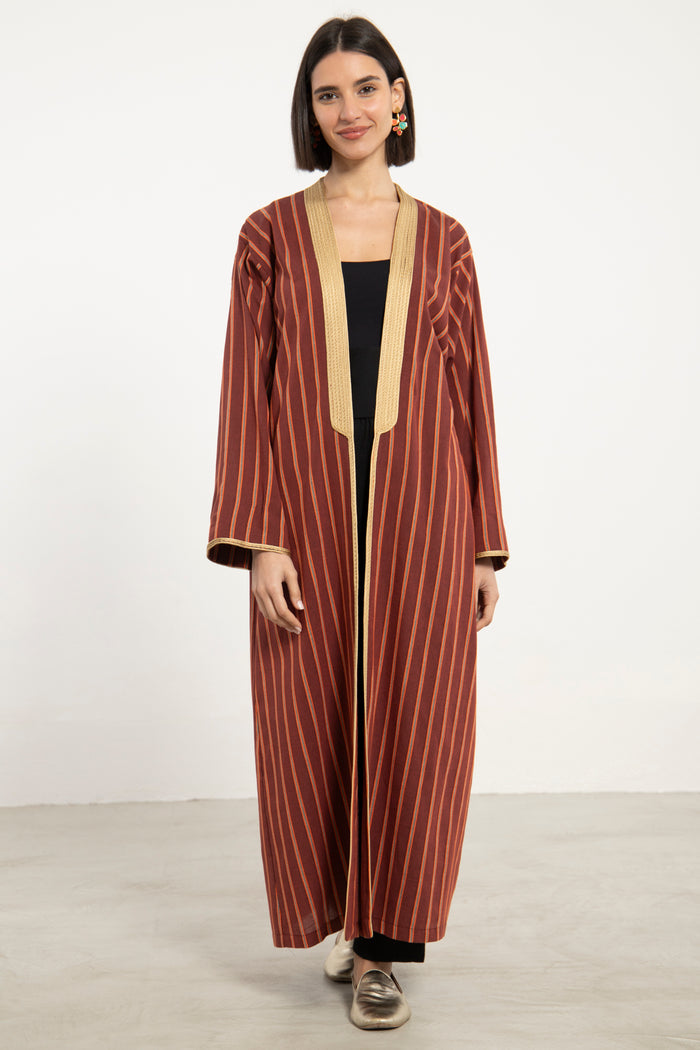 Classic Cotton Striped Abaya