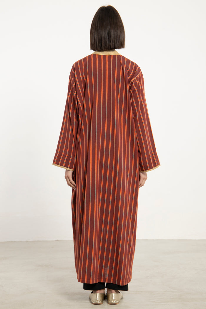 Classic Cotton Striped Abaya