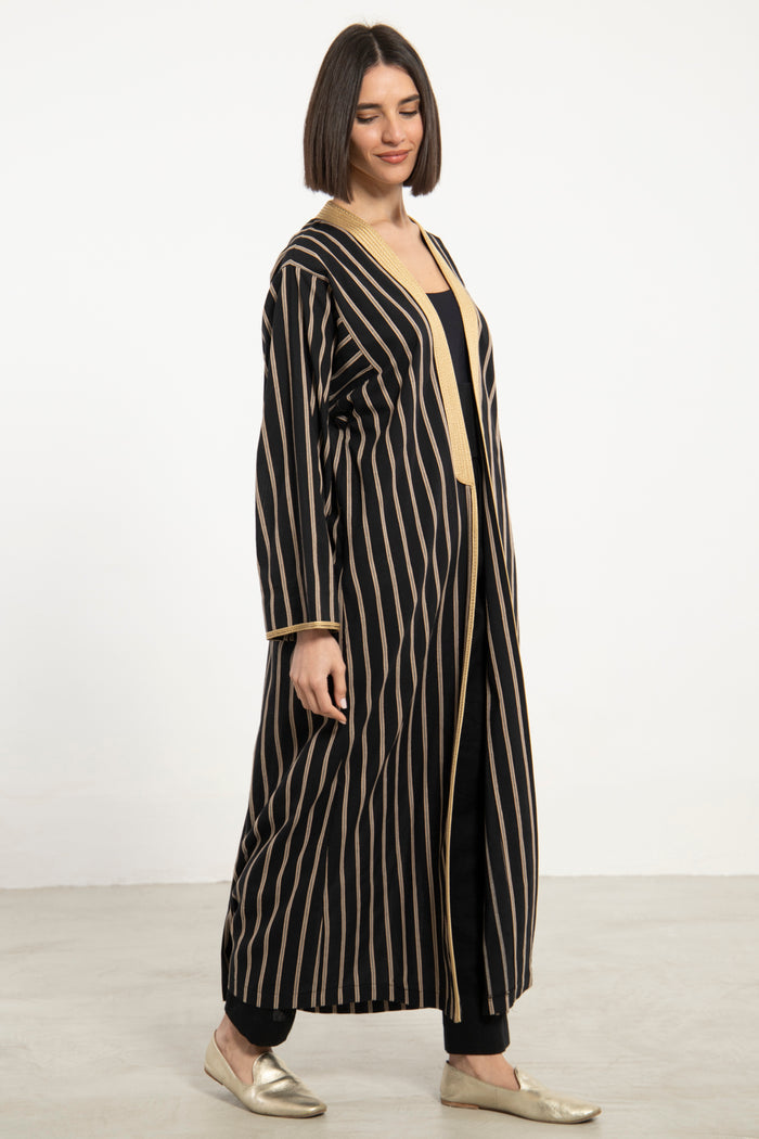 Classic Cotton Striped Abaya