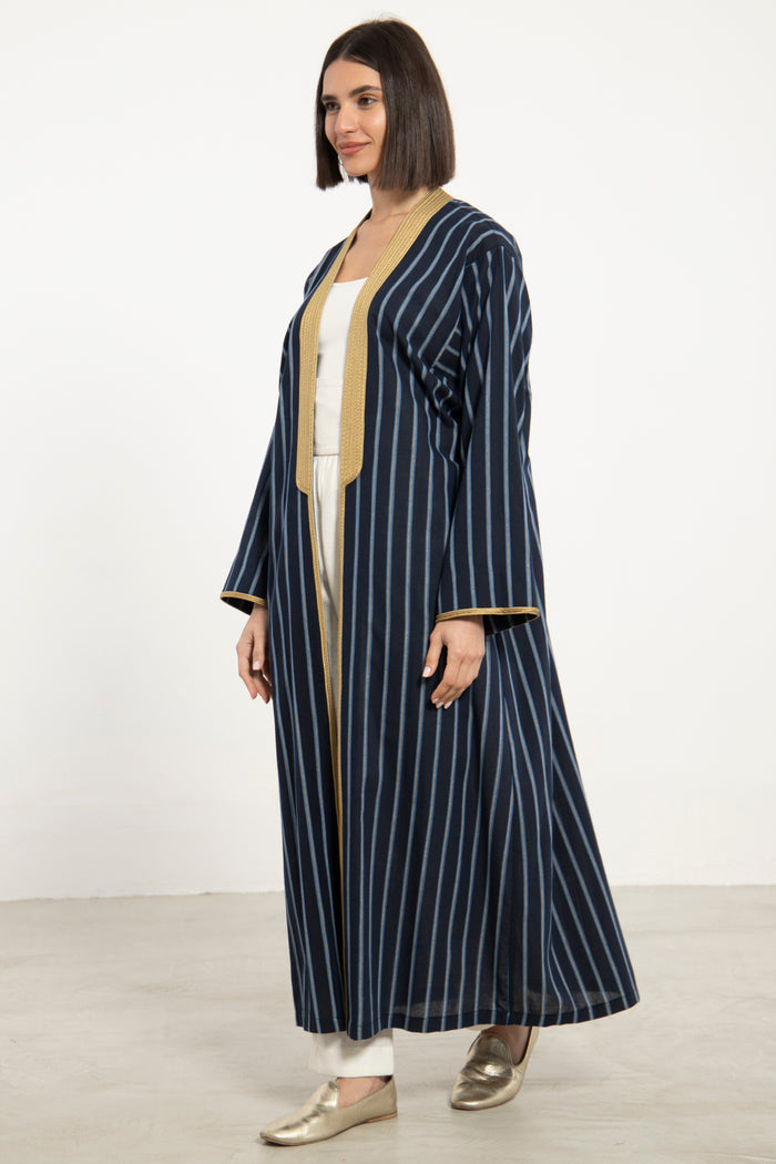 Classic Cotton Striped Abaya
