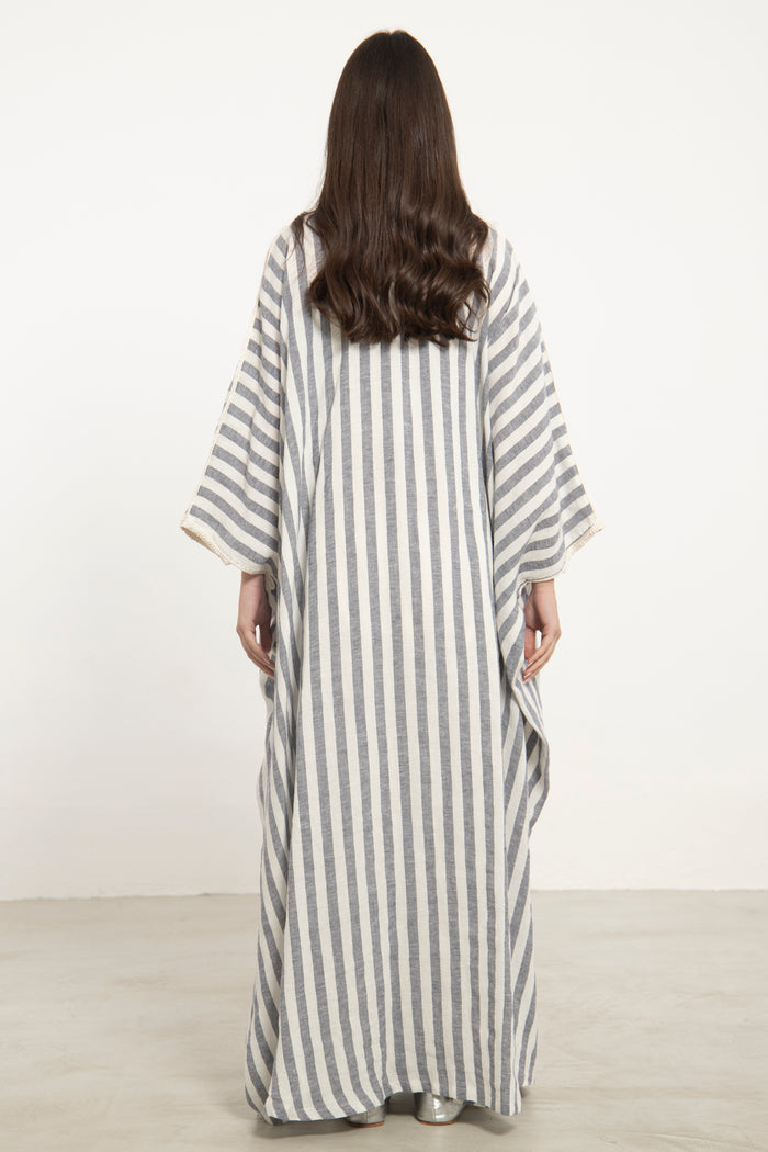 Classic Linen Large Stripes Abaya