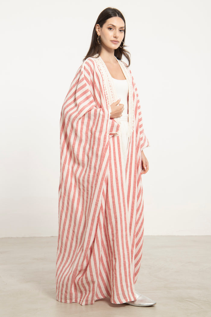 Classic Linen Large Stripes Abaya