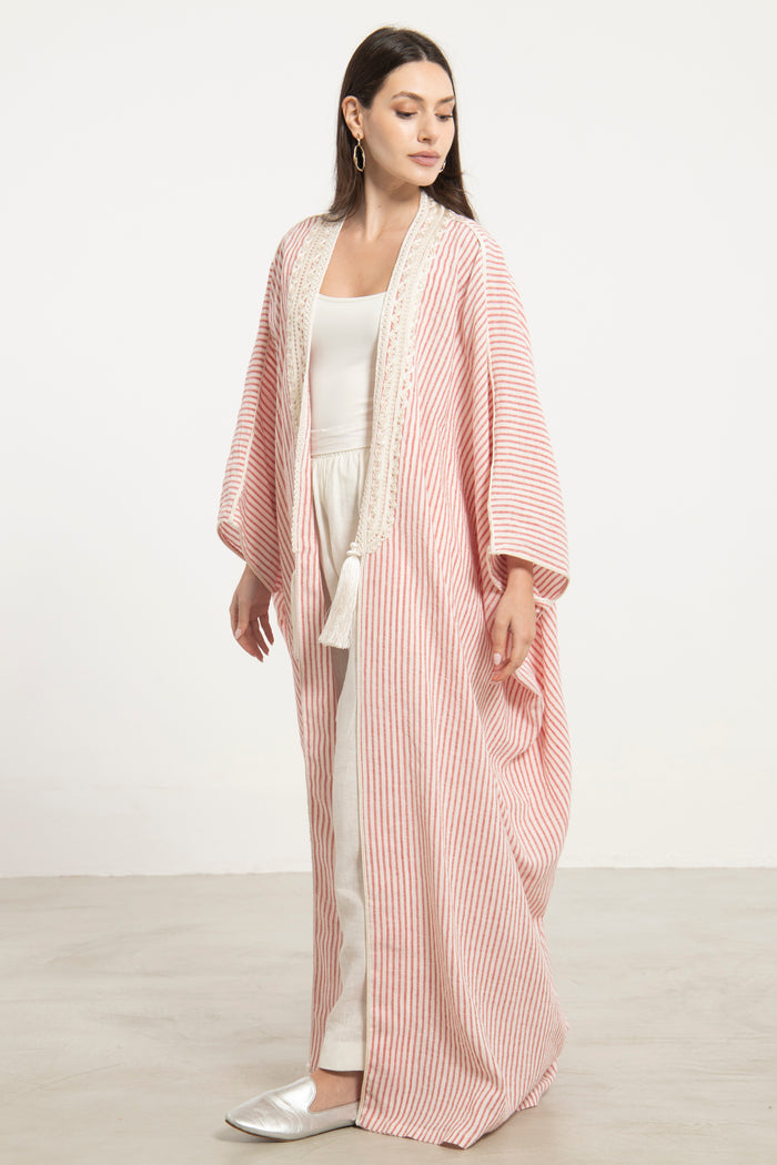 Classic Linen Striped Abaya