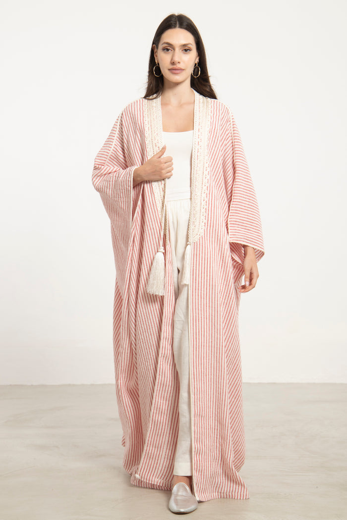 Classic Linen Striped Abaya