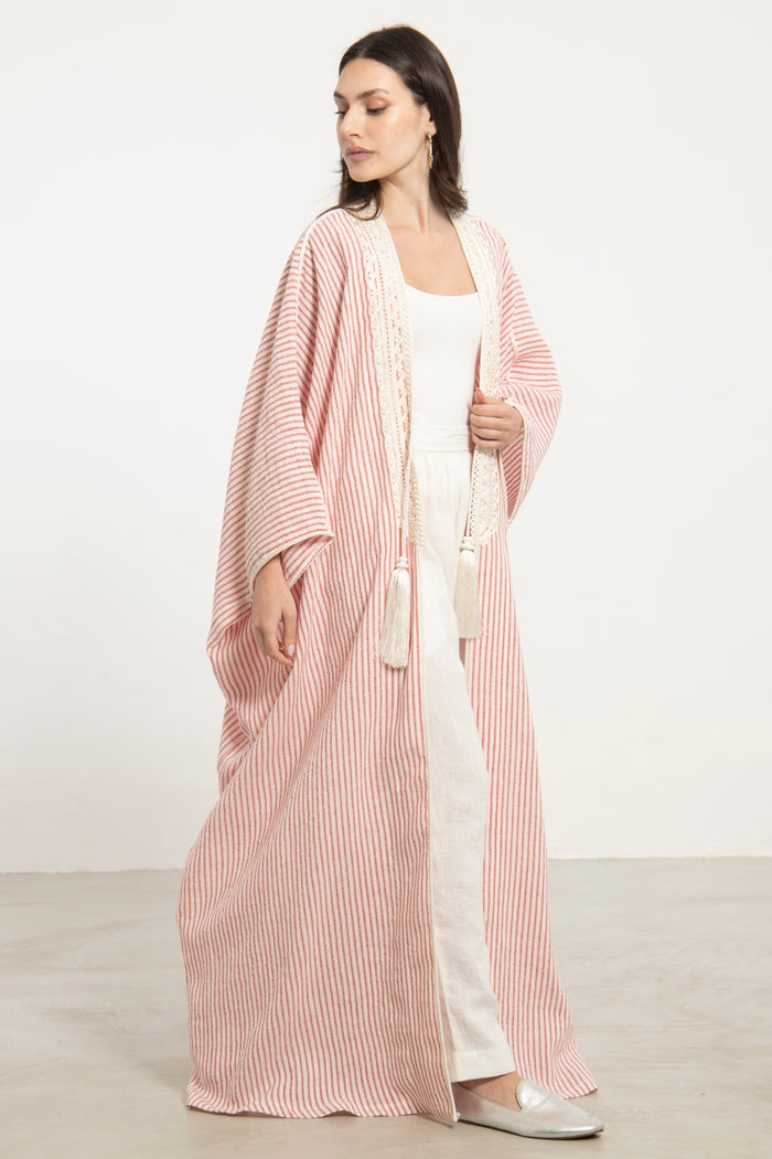 Classic Linen Striped Abaya