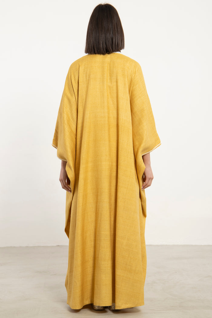 Classic Silk Mustard Abaya