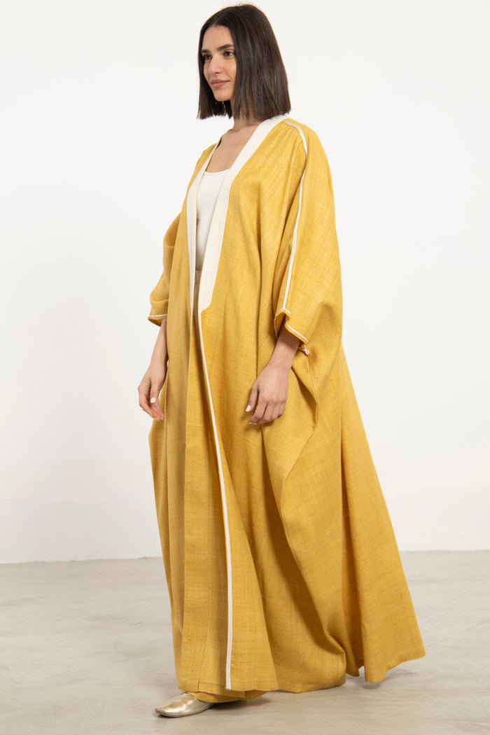 Classic Silk Mustard Abaya