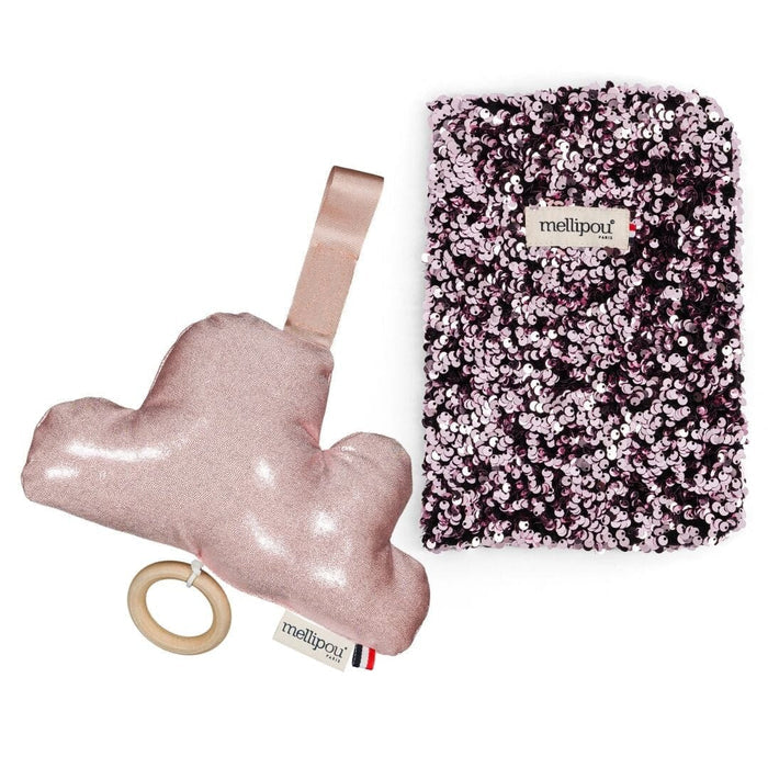 Coffret naissance Paillettes rose – Liliane Nuage musical MELLIPOU